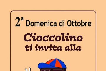 Volantino di invito alla manifestazione Sagra del cioccolato per la seconda Domenica di Ottobre