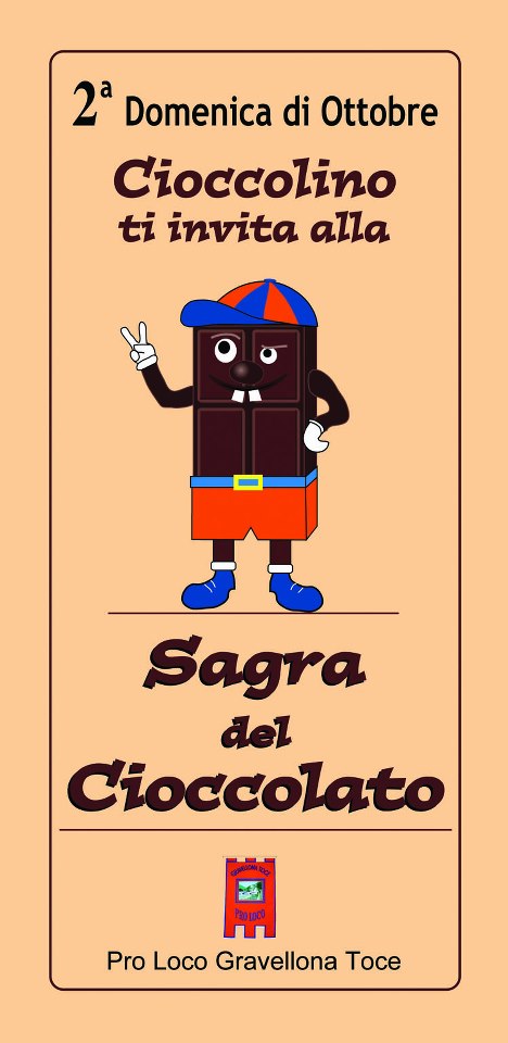 Volantino di invito alla manifestazione Sagra del cioccolato per la seconda Domenica di Ottobre