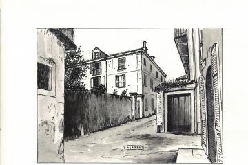 Disegno stilizzato della Villa Capra  Albertini
